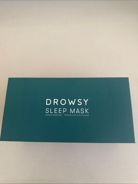 New in Box Drowsy Silk Sleep Mask in Sapphire Green